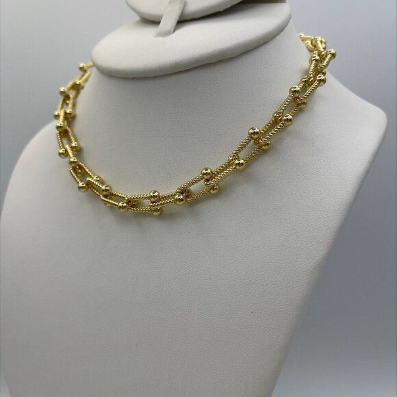 Chain necklace, new, no tags, real gold over stainless, 17 in., classic, la… - Picture 11 of 16